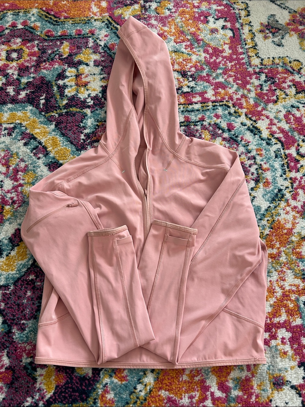 Lululemon Cropped Dusty Pink Half-Zip Hoodie